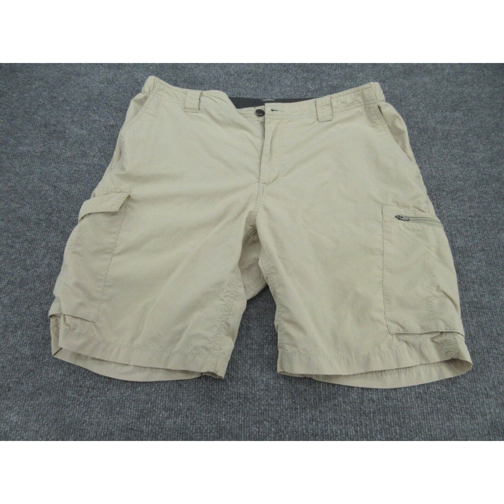 Columbia Mens Cargo Shorts Regular Tan Nylon Multi Pocket 38x10